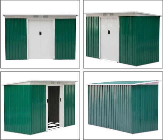 Metallic Garden Shed Galvanized Green with Air Vents L2.8xW1.3xH1.72m