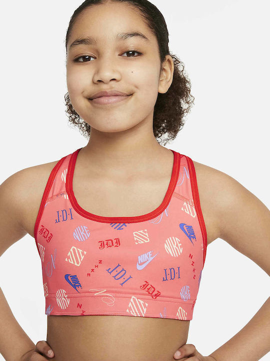 Nike Swoosh Παιδικό Μπουστάκι Dri-Fit Κόκκινο