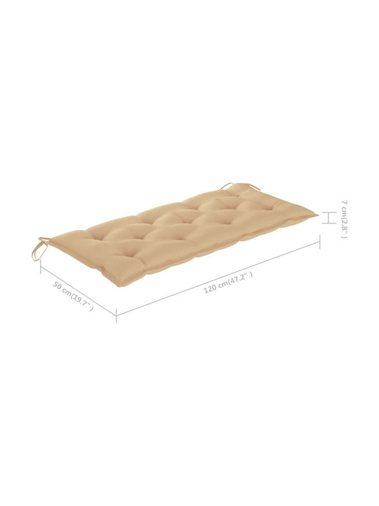 vidaXL Μαξιλάρι Κούνιας Κήπου με Πλάτη Μπεζ 120x100εκ.