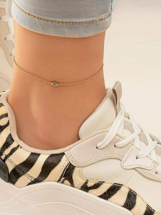 Excite-Fashion Bracelet Anklet Chain Grecian Chic with design Eye made of Silver Gold Plated