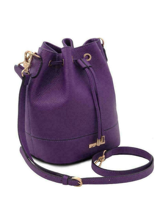 Tuscany Leather Women's Leather Pouch Shoulder Bag Purple