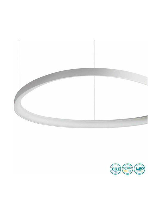 Ideal Lux Gemini Μοντέρνο Κρεμαστό Φωτιστικό με Ενσωματωμένο LED σε Λευκό Χρώμα