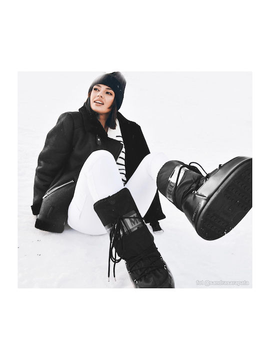 Snow Boots with Laces Icon Black