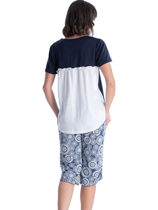 Rachel Sommer Damen Pyjama-Set Marineblau