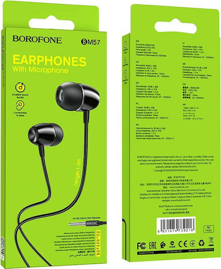 Borofone BM57 Platinum In-ear Handsfree με Βύσμα 3.5mm Μαύρο