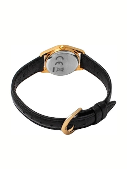 Casio Damen Uhr mit Schwarz Lederarmband