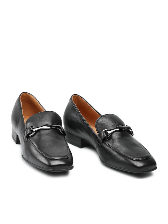 Δερμάτινα Γυναικεία Loafers σε Μαύρο Χρώμα