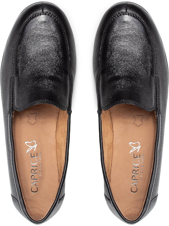 Leather Women's Moccasins in Black Color