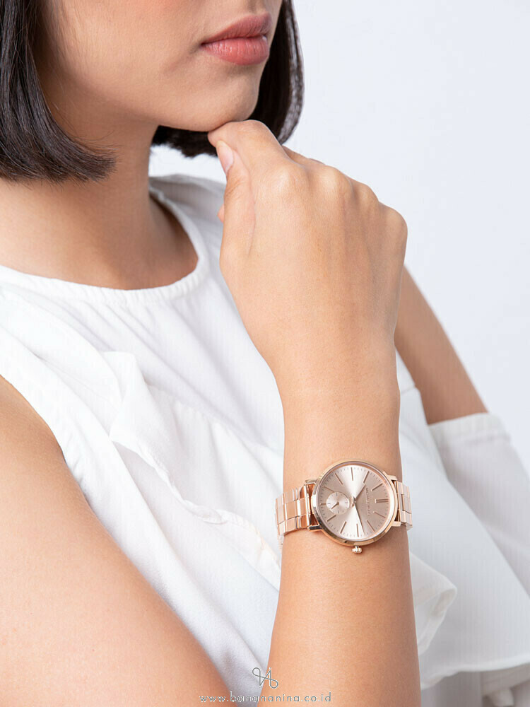 Michael Kors Jaryn Women's Watch Chronograph with Pink Gold Metal