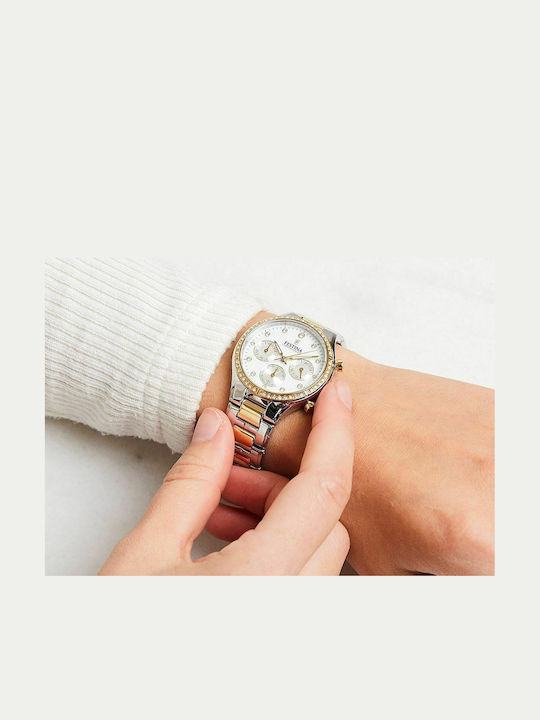 Festina Women's Watch Chronograph with Gold Metal Bracelet