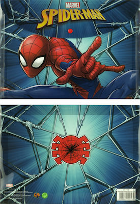 Gim Folder with Button for Paper A4 Blue Spiderman