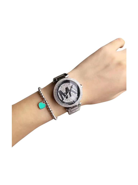 Michael Kors Parker Γυναικείο Ρολόι 39mm Μπαταρίας με Ασημί Μεταλλικό Μπρασελέ