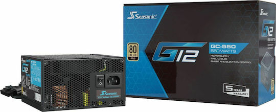 Seasonic G12 GC 550W Black Computer Power Supply Full Wired 80 Plus Gold