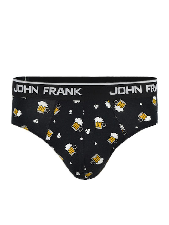 John Frank Men's Slip Black with Patterns