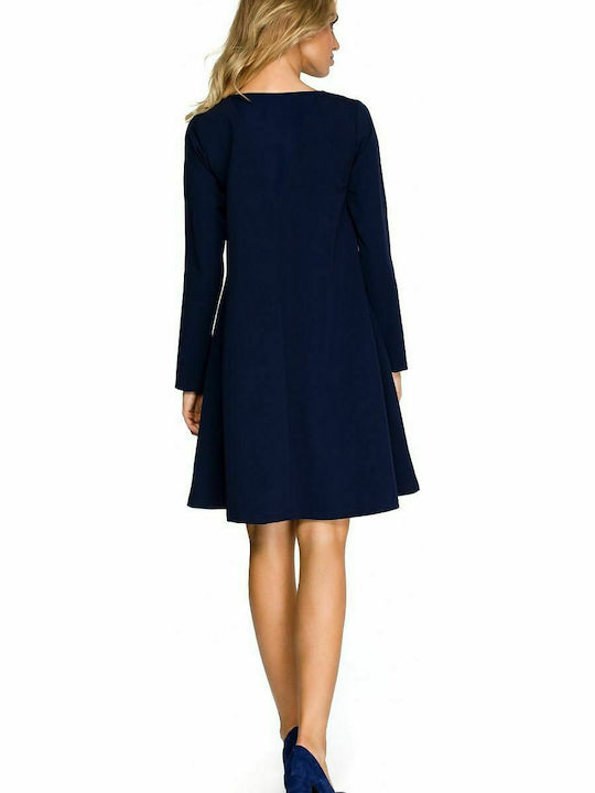 Stylove Business Long Sleeve Midi Dress Navy Blue , Regular Fit S137 124804