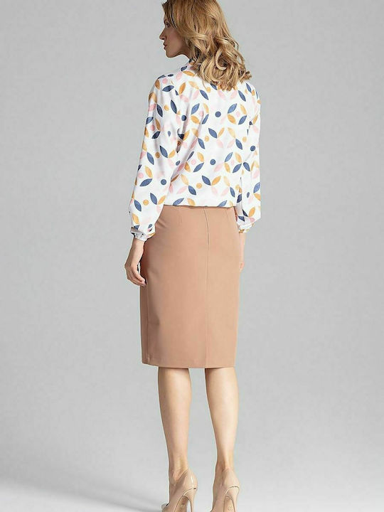 Figl M658 Pencil Midi Skirt in Tabac Brown color 129748