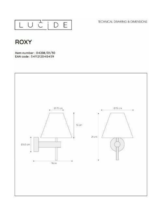Lucide Lightning Roxy Classic Wall Lamp with G9 Socket Black 15cm