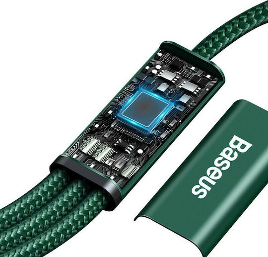Baseus Rapid Series Braided USB to Lightning / Type-C / micro USB 1.5m 3A Cable Green (CAMLT-SC06)