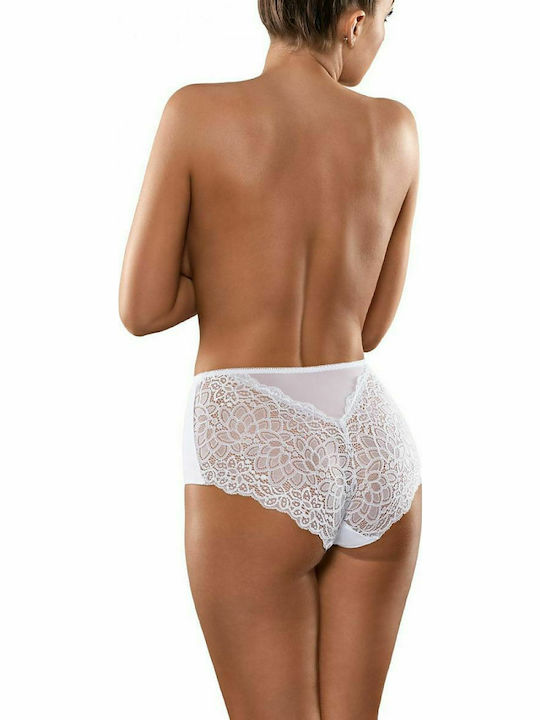 Babell 143 Cotton High-waisted Women's Slip with Lace White 155881