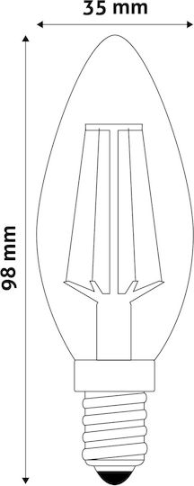 Avide ABLFC14NW-4W Λάμπα LED 4W 98mm για Ντουί E14 και Σχήμα C35 Φυσικό Λευκό 480lm
