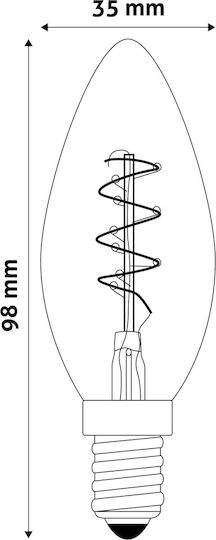 Avide ABLSFC14EW-3W Λάμπα LED 3W 98mm για Ντουί E14 και Σχήμα C35 Θερμό Λευκό 180lm