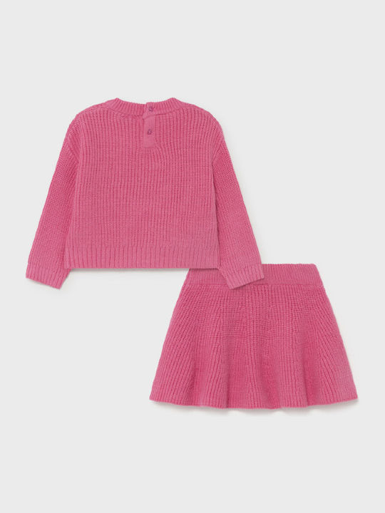 Mayoral Kids Set with Skirt Winter 2pcs Pink