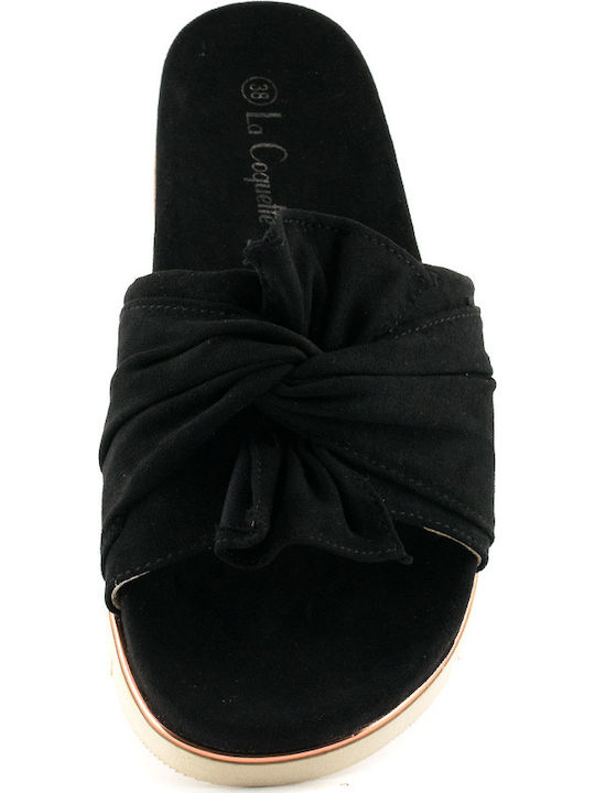 1666-M24 Women's Flat Sandals in Black Color