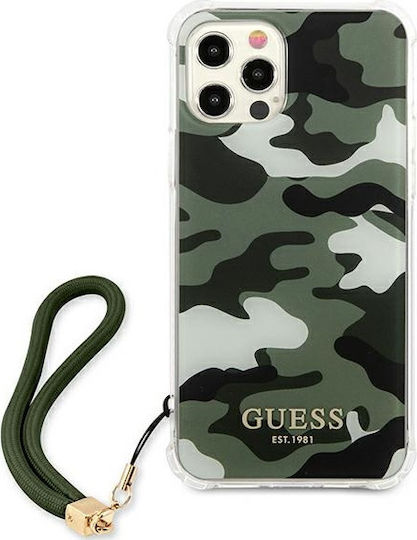Guess Camo Задна корица Пластмаса Каки (iPhone 12 / 12 Pro)
