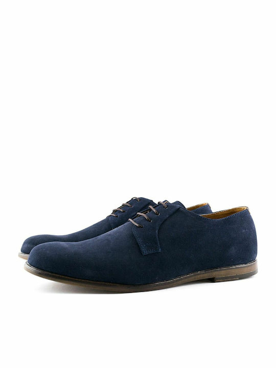 0014 Leder Herren Freizeitschuhe Blau