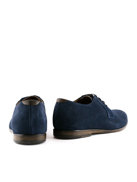0014 Leder Herren Freizeitschuhe Blau
