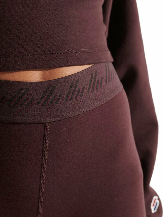 Women's Long Training Legging High Waisted Rich Deep Burgundy