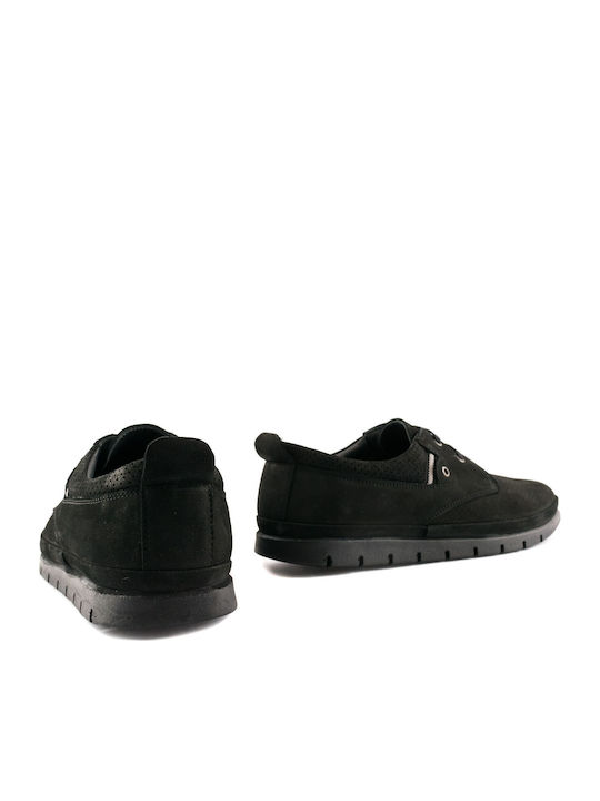 11708 Leder Herren Freizeitschuhe Schwarz