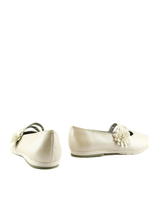 Kids Ballerinas 52588 with Hoop & Loop Closure White