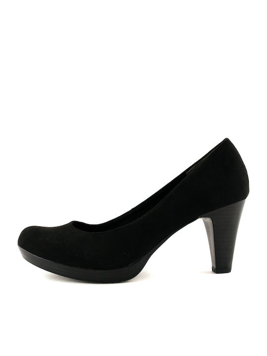 Marco Tozzi Suede Black Medium Heels