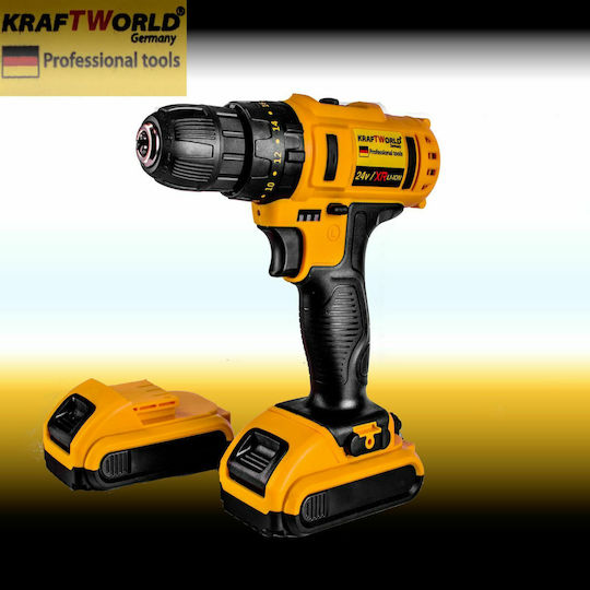 Kraftworld Schlagbohrmaschinen Bohrschrauber Batterie 24V 2x5Ah