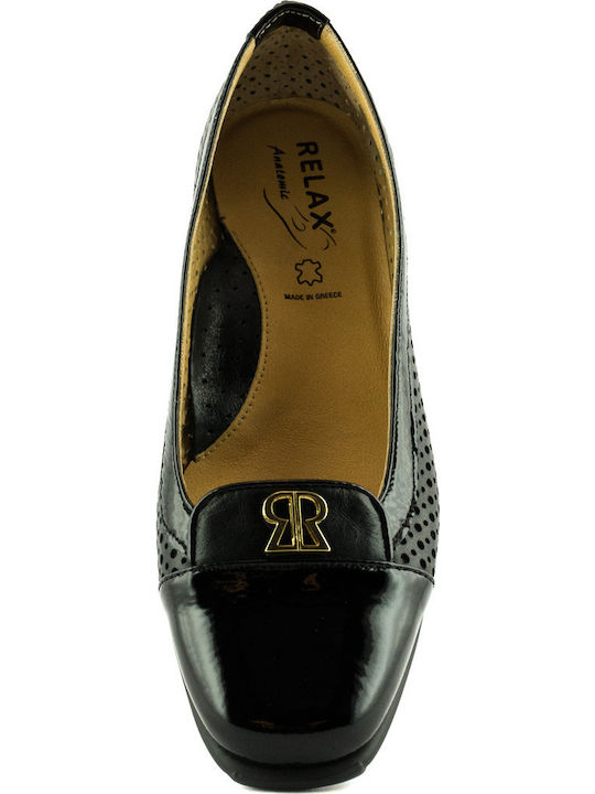 Leder Damen Loafers in Schwarz Farbe