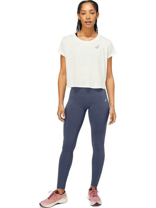 Nagare Γυναικείο Crop T-shirt με Διαφάνεια Λευκό