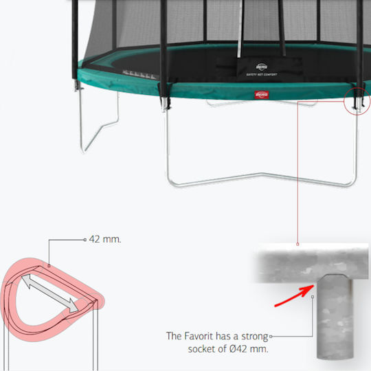Berg Toys Favorit Regular 270 Kids Trampoline 270cm with Net