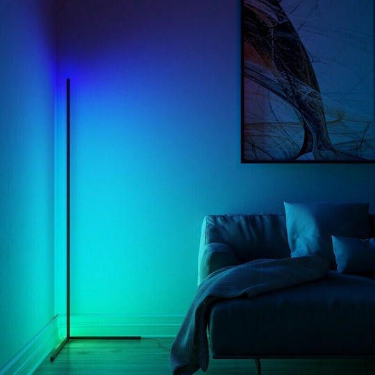 LED Floor Lamp H156.2cm. with RGB Light Black