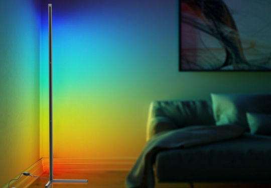 LED Floor Lamp H156.2cm. with RGB Light Black