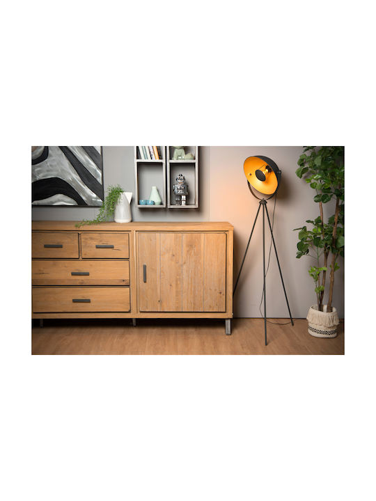 Lucide Lightning Alvaro Vintage Floor Lamp H148xW66.5cm. with Socket for Bulb E27 Black