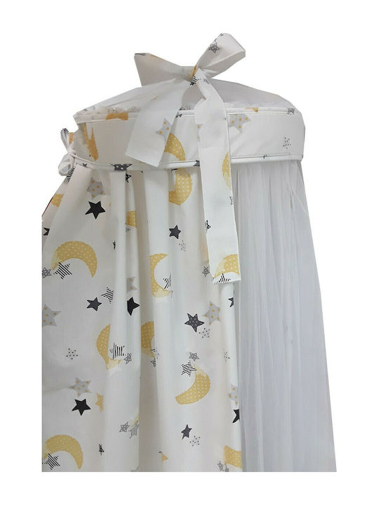 Beboulino Mückennetz Kinderbett Moon Stars aus Tüll 708-0708-1729 Gray 150x450cm