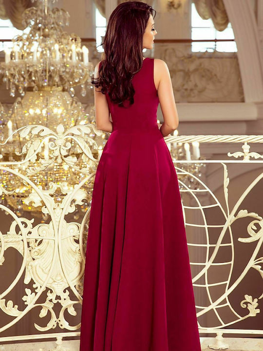 Numoco Sommer Maxi Kleid für Hochzeit / Taufe Burgundisch