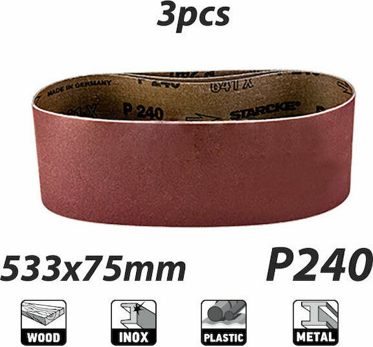 Benman Tαινία Λείανσης Tαινία Λείανσης K240 75x533mm Σετ 3τμχ