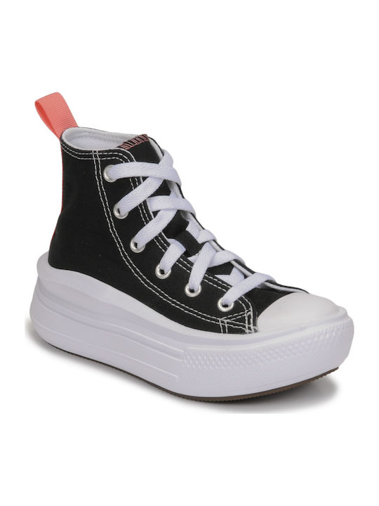 Converse Παιδικά Sneakers High Chuck Taylor All Star Move Hi Black / Pink Salt / White