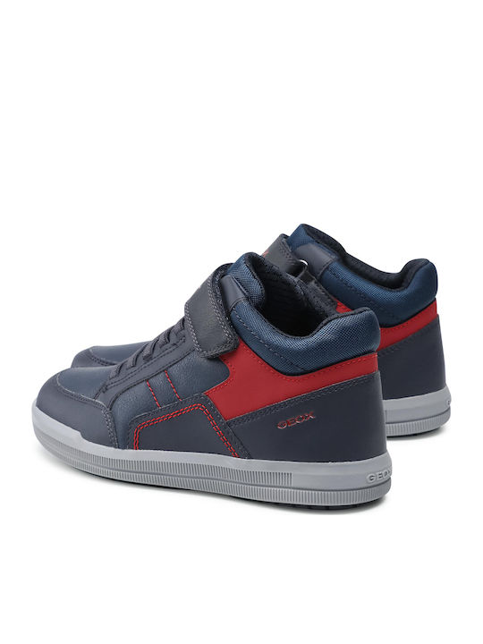 Arzach Boy Παιδικά Sneakers High Ανατομικά με Σκρατς Navy Μπλε
