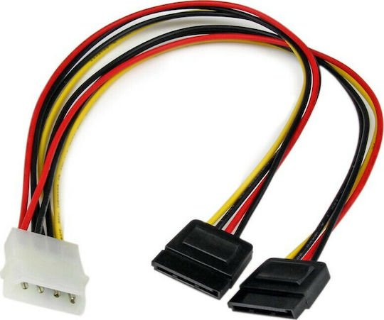 StarTech Pyo2lp4lsata 12 Lp4 2x 15-Pin Sata - Molex cu 4 pini Cablu 0.3m Multicolor (PYO2LP4SATA)