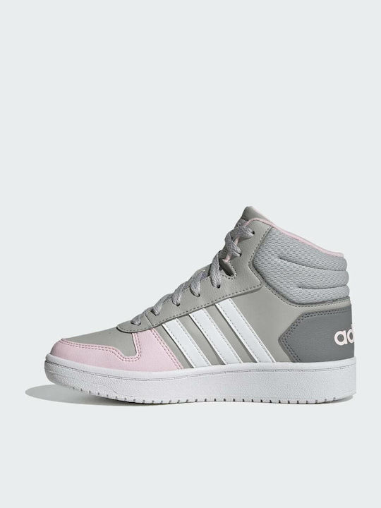 Hoops Hoops 2 Kids Sports Shoes Basketball with Laces Grey Two / Cloud White / Clear Pink