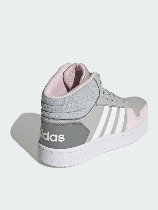 Hoops Hoops 2 Kids Sports Shoes Basketball with Laces Grey Two / Cloud White / Clear Pink