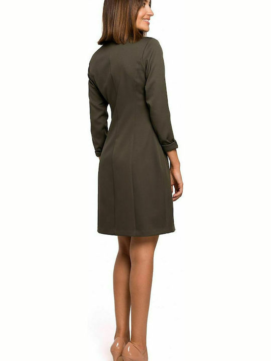 Stylove S217 Mini Hemdkleid Kleid Wickel Khaki 141951